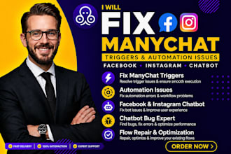 fix manychat, manychat triggers, automation fix, chatbot repair, flow automation