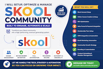 skool community setup skool online course creation and skool community manager