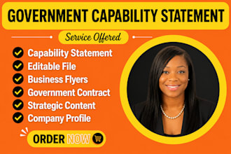 design a professional government contract capability statement for sam