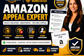 prepare amazon policy violation appeal, inauthentic product and section 3 appeal