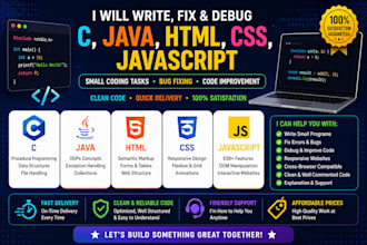 fix bugs in your c, java, sql, javascript, HTML, css code