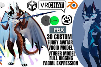 do high quality 3d models for games, vrchat, vtubers