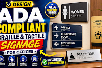 design ada compliant braille and tactile signage for offices