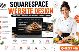 do squarespace chef food portfolio restaurant catering culinary website design
