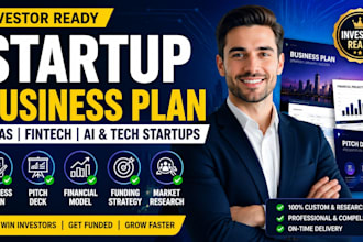 write investor ready saas, fintech, ai starter business plan pitch deck model