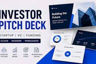 design investor pitch deck, startup deck, vc pitch deck and funding presentation