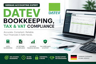 handle german datev bookkeeping, tax and vat compliance