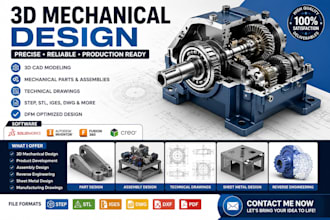 do 3d cad design 3d mechanical design product design solidwork industrial design
