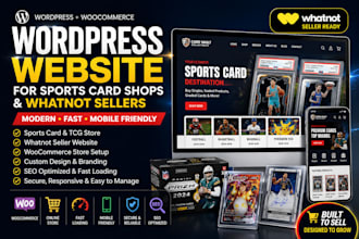 build a wordpress website for sports card shops, tcg stores and whatnot sellers