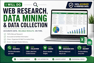 do web research, data mining and data collection