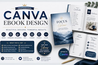 design canva ebook, workbook, lead magnet and PDF layout