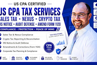 us CPA tax sales tax nexus crypto tax irs notice audit defense s corp accounting