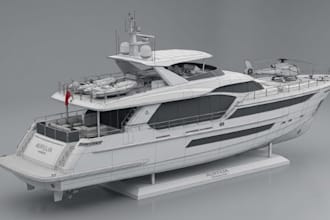 model realistic 3d luxury yachts, fishing boats and commercial ships