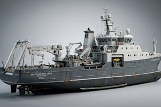 model realistic 3d luxury yachts, fishing boats and commercial ships
