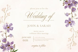 design a beautiful wedding invitation card