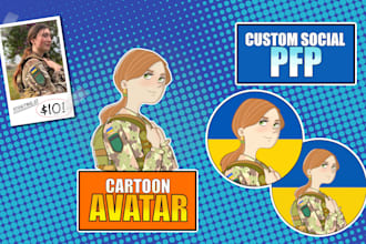 draw a custom cartoon avatar or pfp for your social media