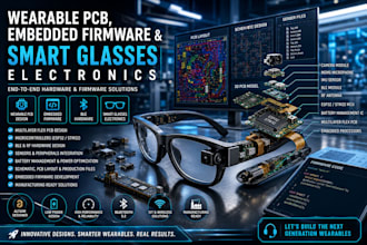 design wearable pcb, embedded firmware and smart glasses electronics