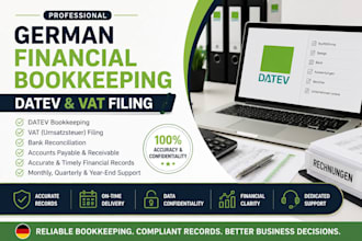 manage german financial bookkeeping, datev and vat filing