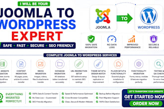 migrate joomla to wordpress, website transfer and migration