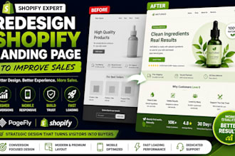 redesign shopify landing page to improve sales