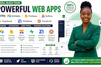 airtable firebase database softrio supabase webapp user portal zike base claude