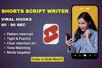 write viral youtube shorts scripts with hooks for your channel