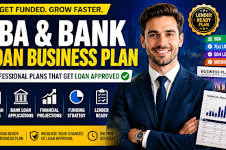 write bank loan, sba loan business plan with financial projection, funding plan