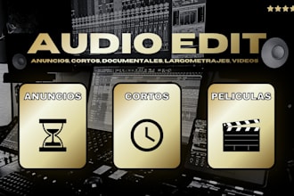 editaré el audio de tu anuncio, cortometraje o vídeo