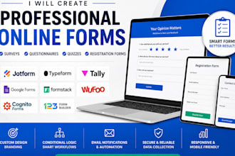 do questionnaire 1000fil surveys in jotform, typeform, tally, formstack, wufoo,