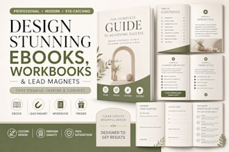 design workbook, notebook, planner, journal, lookbook, fillable PDF form layout