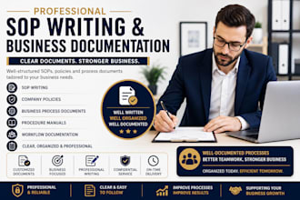 write professional sops, company policies and business process documents