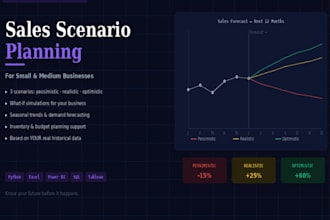 create a sales forecast dashboard with business scenarios