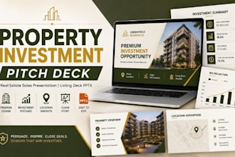 property investment pitch deck, real eatate sales presentation listing deck pptx