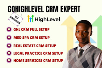 complete gohighlevel CRM setup med spas real estate legal practices home service