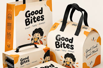 design restaurant packaging, bakery package, coffee packaging, food packaging