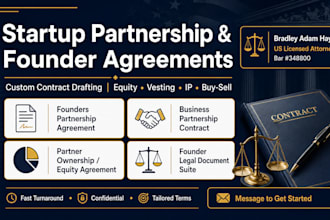 write a custom startup business partnership contract