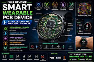 develop smart wearable pcb device with bluetooth and sensor integration