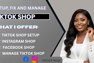 setup tiktok shop, facebook shop instagram shop tiktok marketing