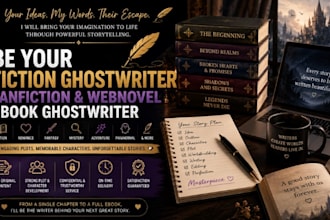 be your fiction ghostwriter, fanfiction and webnovel, ebook ghostwriter