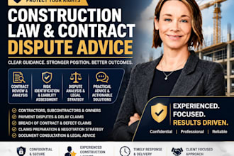 provide construction law and contract dispute legal advice
