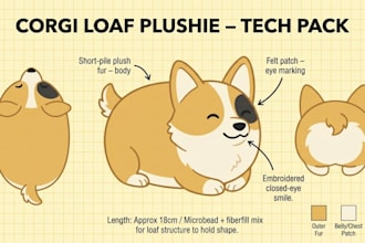 create custom plush ref sheet stuffed animal design or ych character from logo