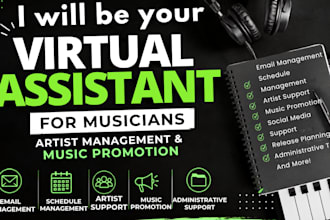be your virtual assistant for musicians artist management and music promotion