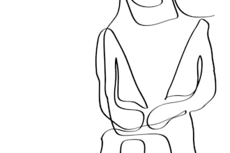 design hand drawn minimalist line art logo
