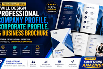 design a professional company profile, corporate profile, and business brochure