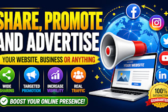 share, promote and advertise your website business or anything
