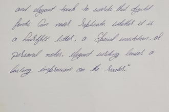 write beautiful handwritten letters and notes in english