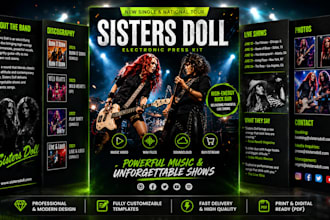 design electronic media kit, press kit, epk speaker one sheet, pitch deck design