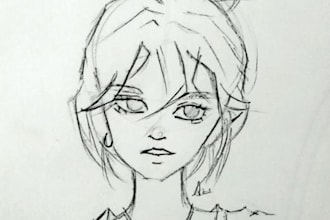 draw pencil sketch of a portrait, pets, or any imaginary character
