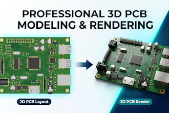 create realistic 3d pcb model pcb rendering  exploded assembly