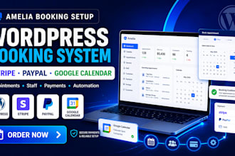 setup amelia booking system with stripe paypal and google calender